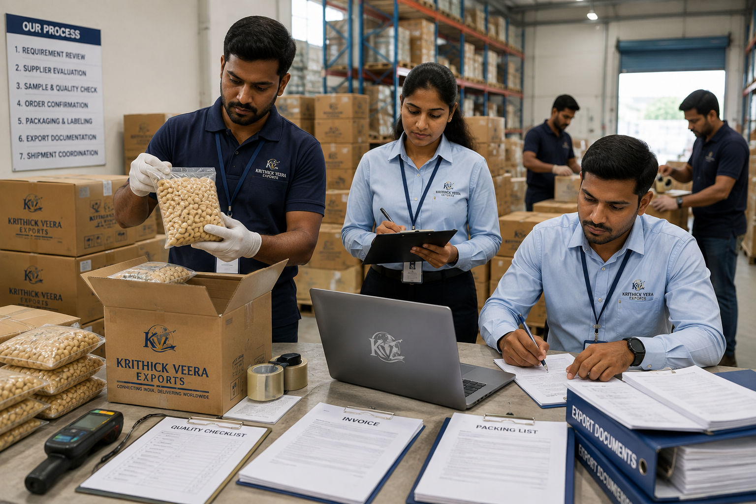 Indian product sourcing and export coordination process
