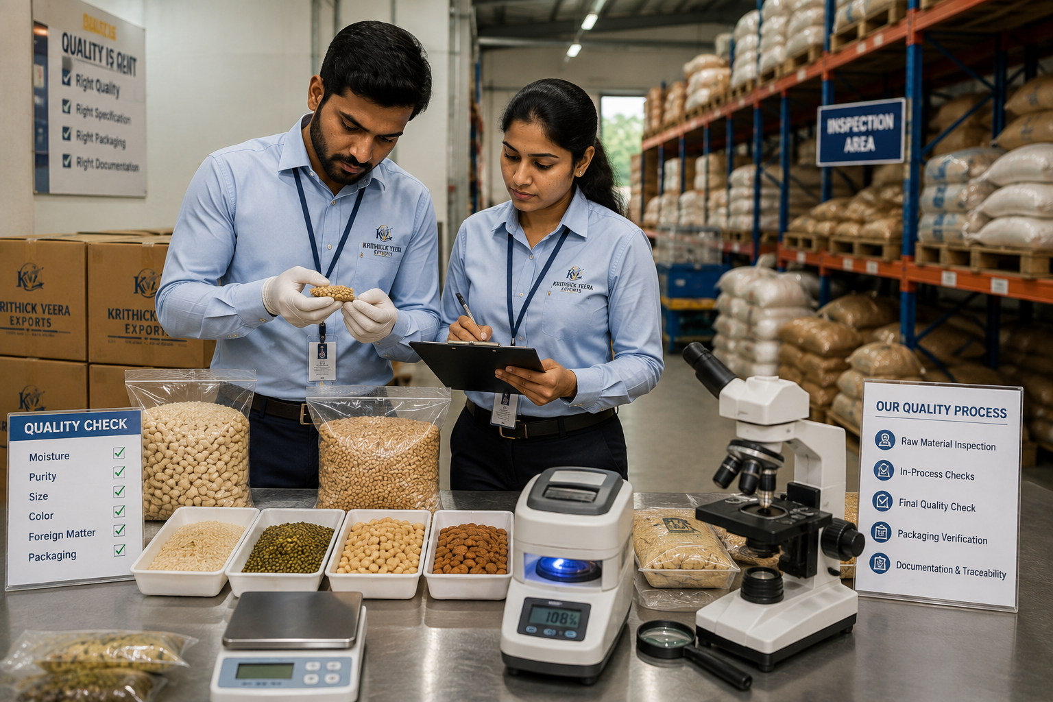 Quality inspection and verification of products sourced from India