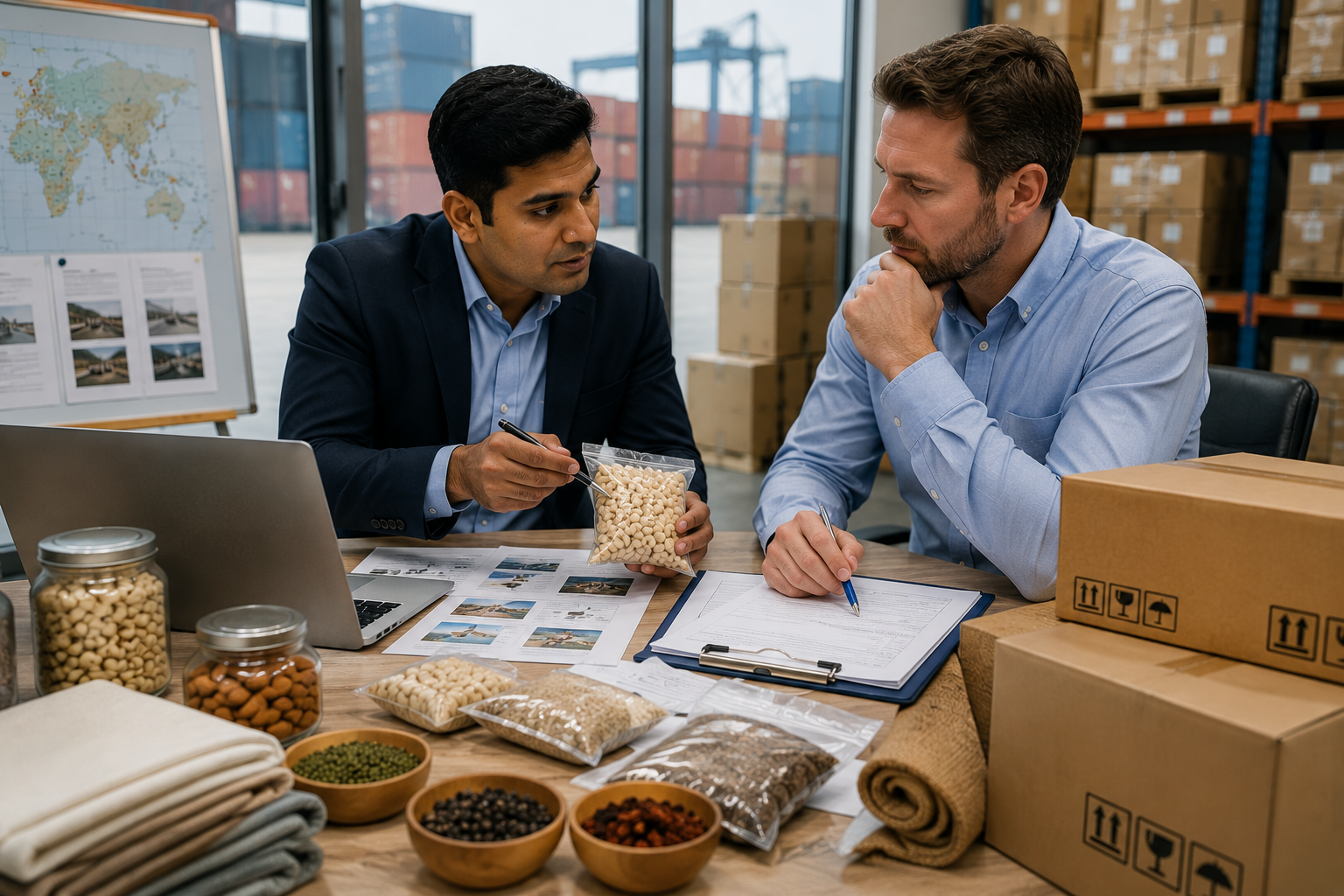 International buyer reviewing market specific export requirements